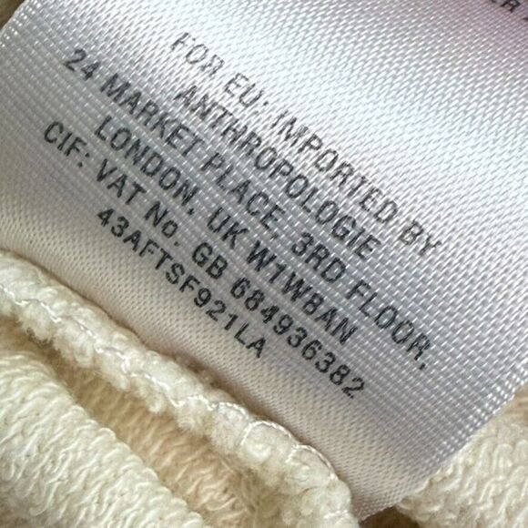 Anthropologie Lilka Knit Cropped Jacket Cardigan Women M Ivory Embroidered Boho - Picture 6 of 9